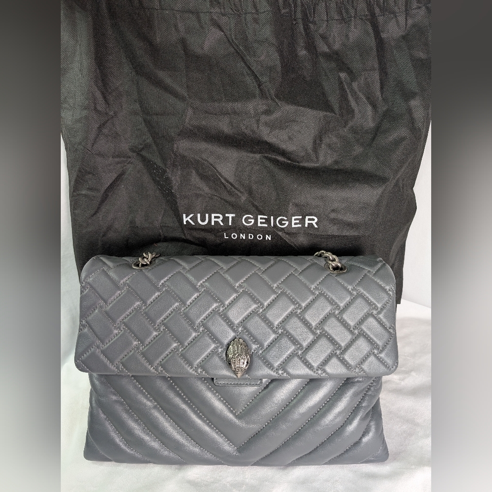 Kurt Geiger Quilted Gray Shoulder Bag